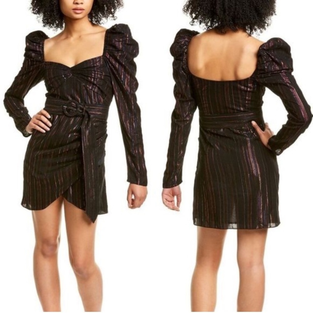 Rococo Sand Diva Dress‎ Black Metallic Mini Dress Size Small